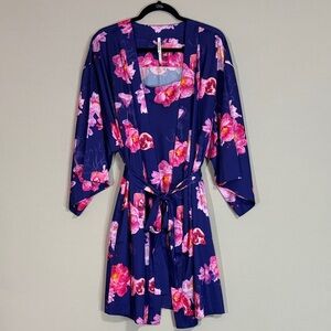 Soma x Adriana Picker Floral Cocktail Robe + Chemise Set XL NWT